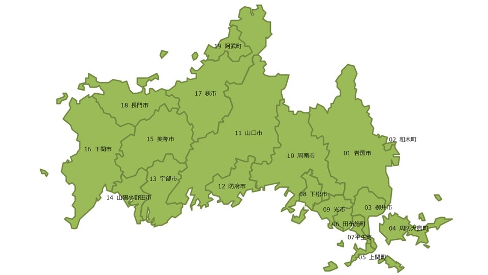 山口県の地図