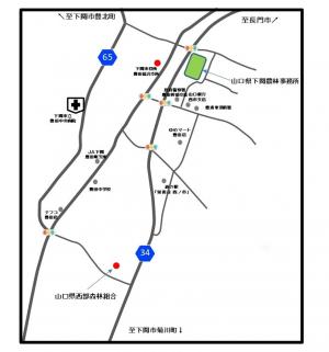山口県西部森林組合位置図