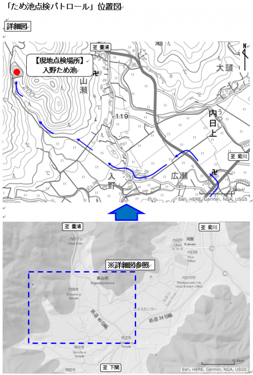 入野ため池位置図
