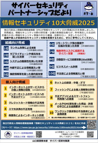 情報セキュリティ10大脅威2025