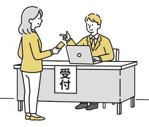 投票所の受付