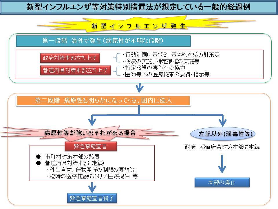 新型インフルエンザ等対策の一般的経過