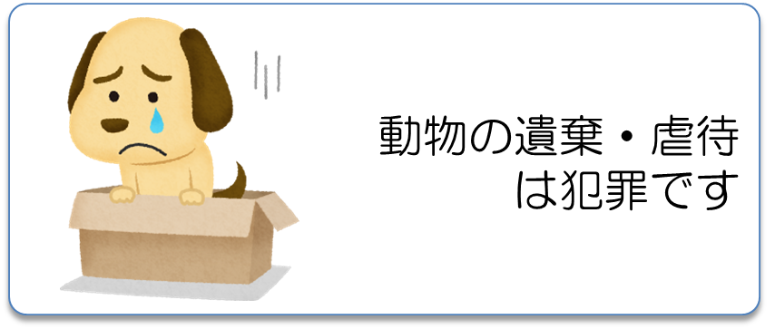 動物の遺棄・虐待は犯罪です！