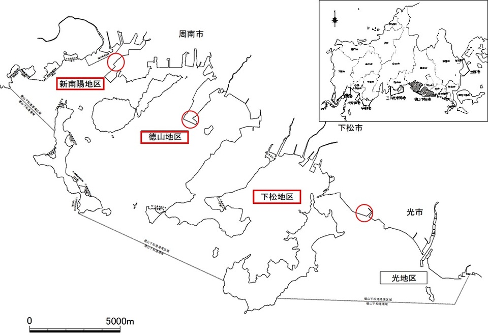 徳山下松港　埠頭群位置図