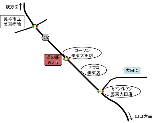 道の駅みとうの位置図