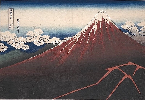葛飾北斎「富嶽三十六景　山下白雨」の画像